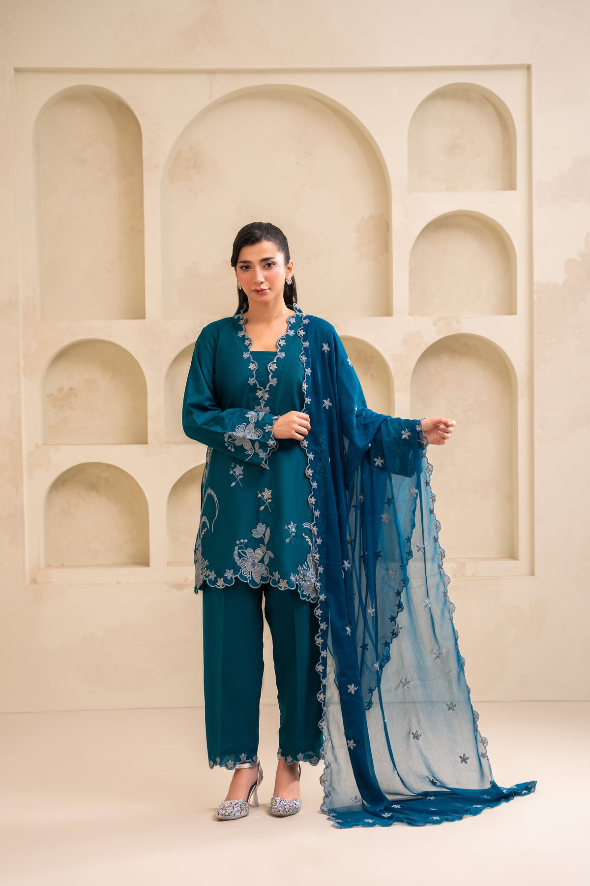 Nyra embroidered lawn suit by Noorsaba, photo 2 of 7