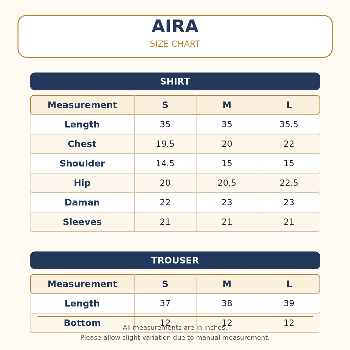 Size Guide