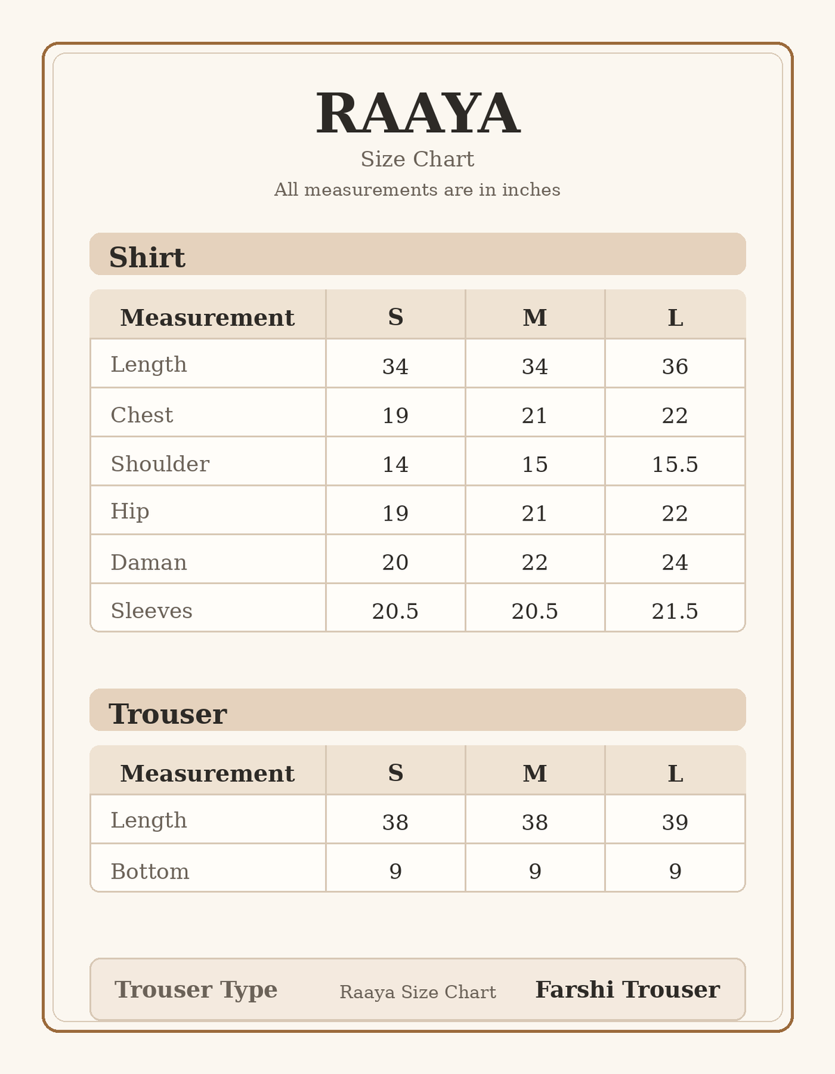 Size Guide