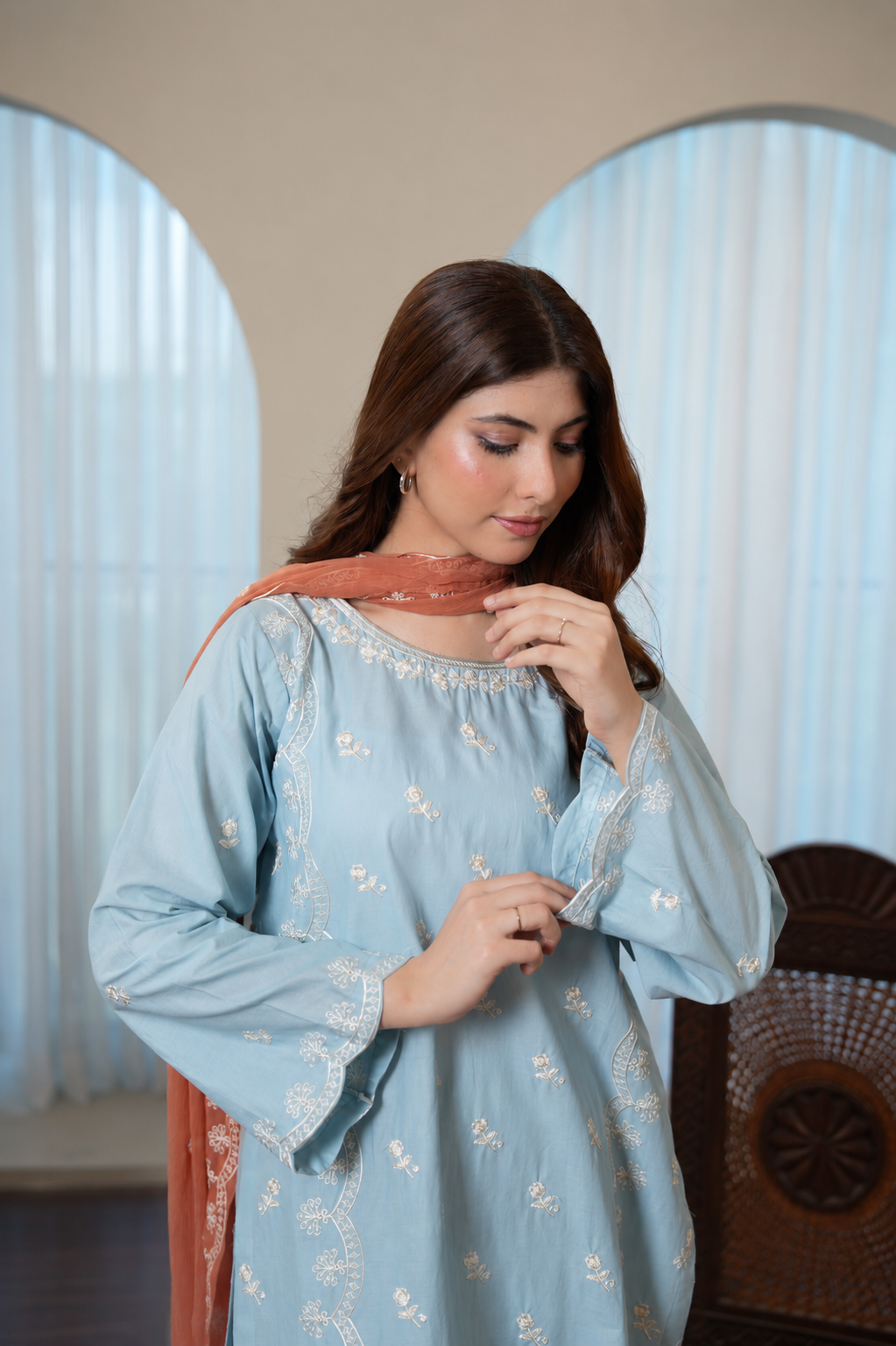 Meher embroidered lawn suit by Noorsaba, photo 6 of 7