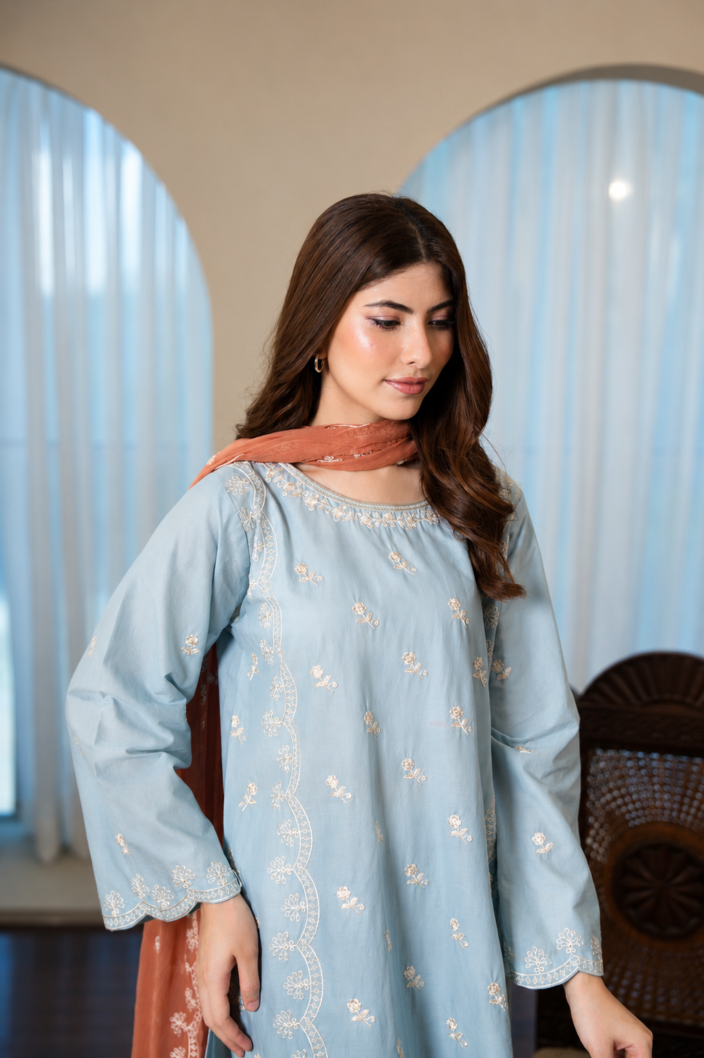 Meher embroidered lawn suit by Noorsaba, photo 7 of 7