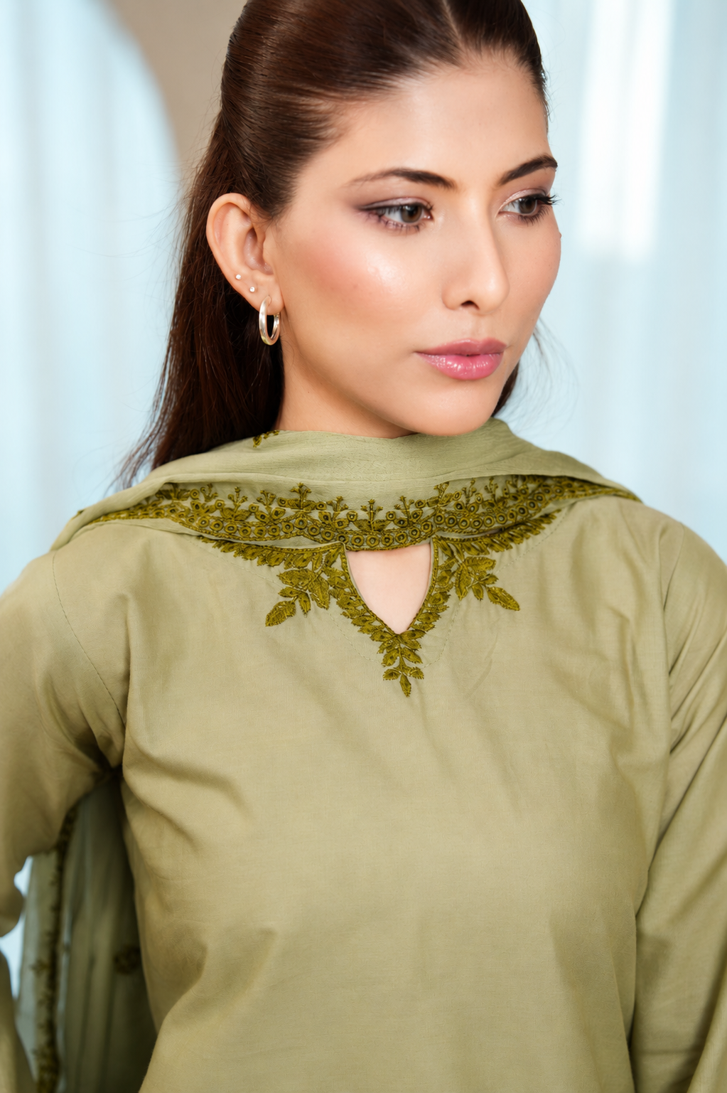 Sage embroidered lawn suit by Noorsaba, photo 3 of 8