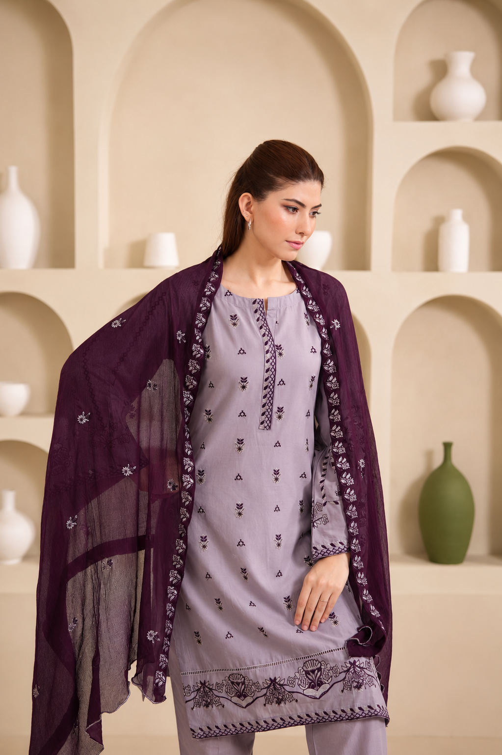 Ziva embroidered lawn suit by Noorsaba, photo 11 of 14
