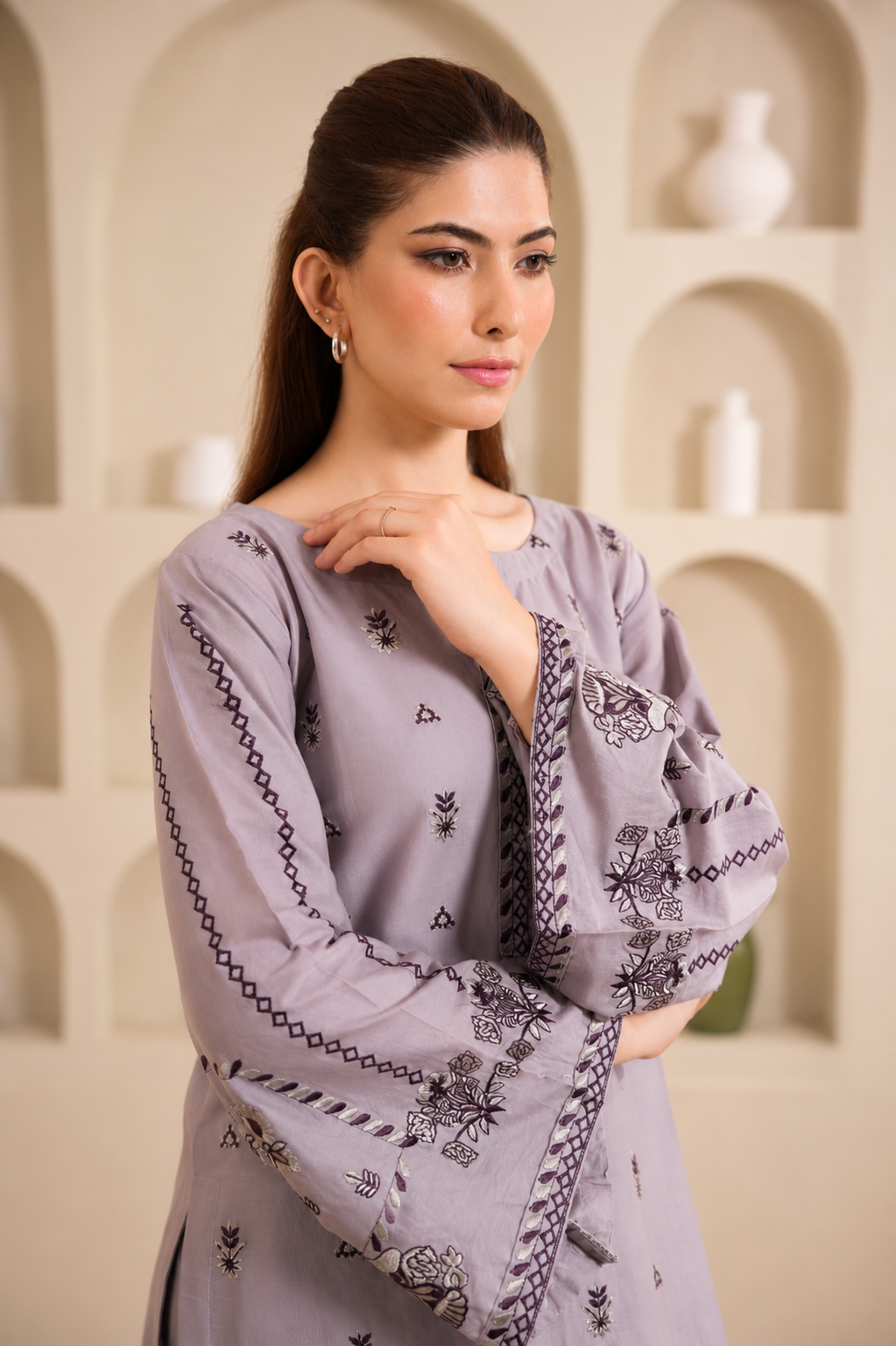 Ziva embroidered lawn suit by Noorsaba, photo 13 of 14