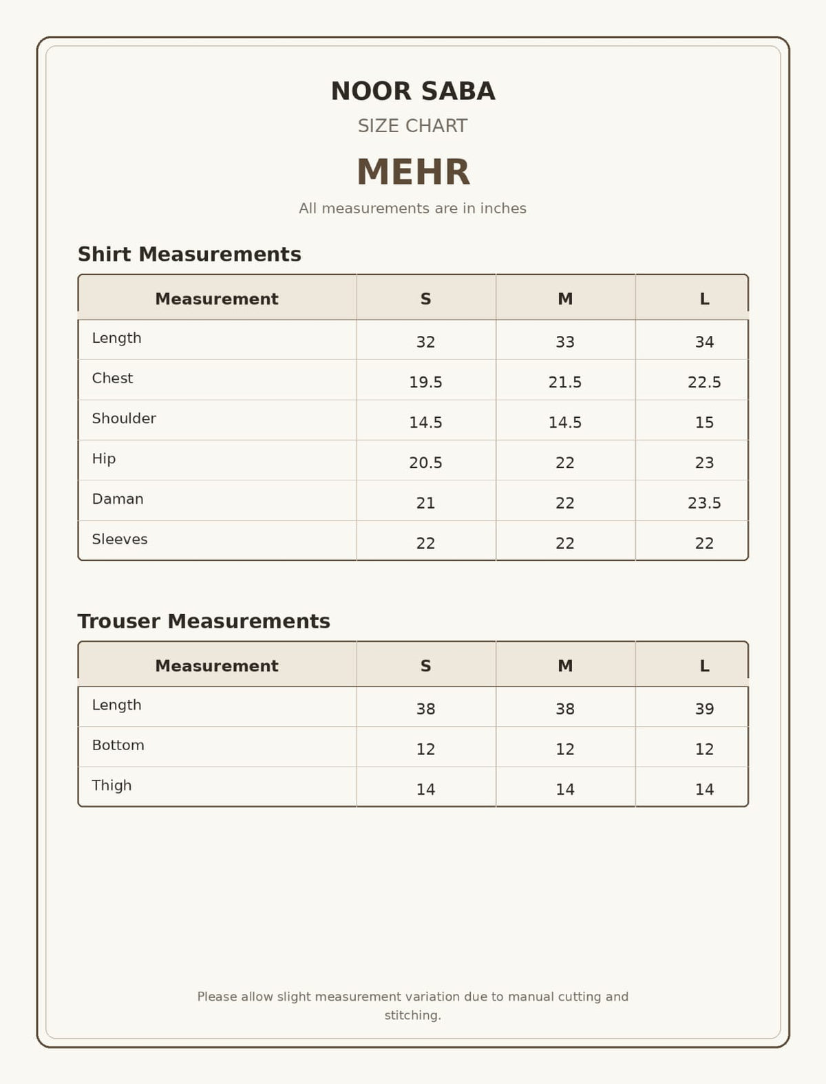 Size Guide